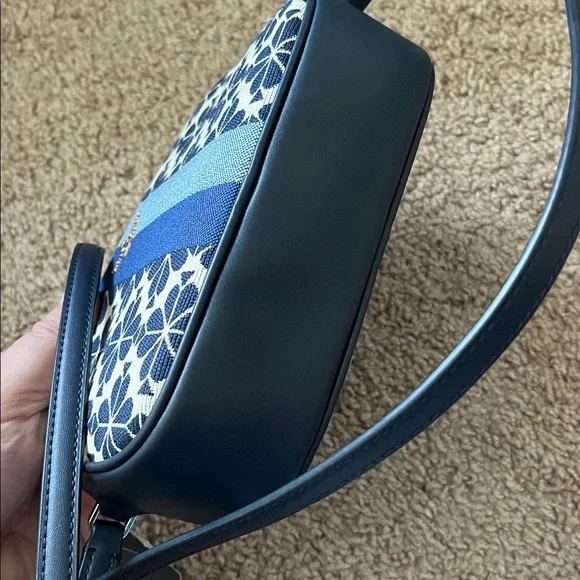 NWT! New! Kate Spade Spade Flower Jacquard Everything Mini Camera Bag Blue Multi - Picture 9 of 10
